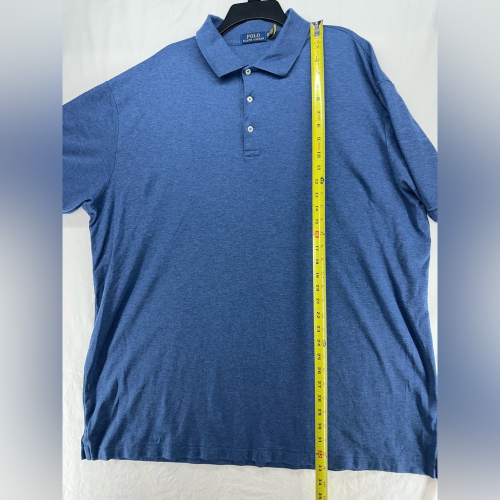 Polo Ralph Lauren Polo Shirt Mens 2XLT Blue Tricolor Pony Classic Fit Casual - Picture 5 of 9